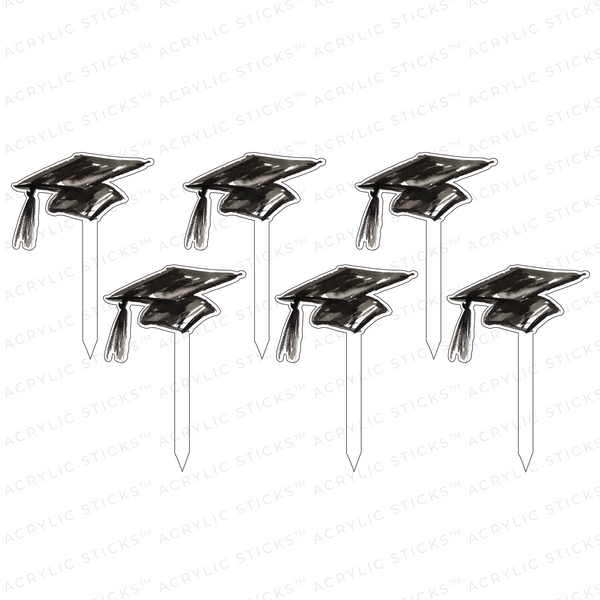 GRAD CAPS ACRYLIC PARTY PIK STICKS – XO ACRYLICS | ACRYLIC STICKS