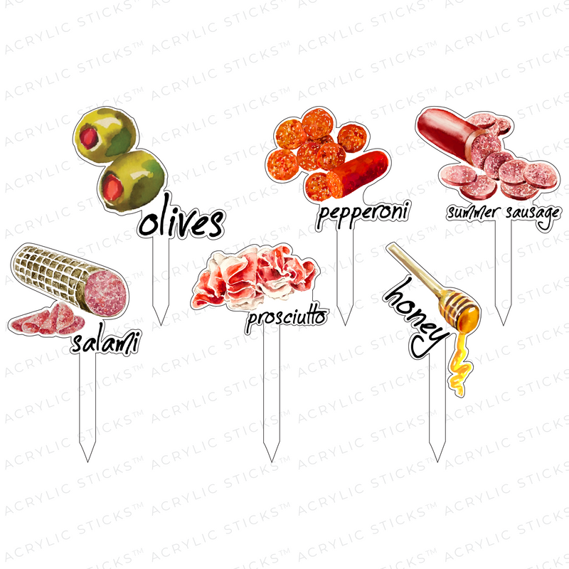 MEAT LOVERS ACRYLIC CHARCUTERIE STICKS COMBO