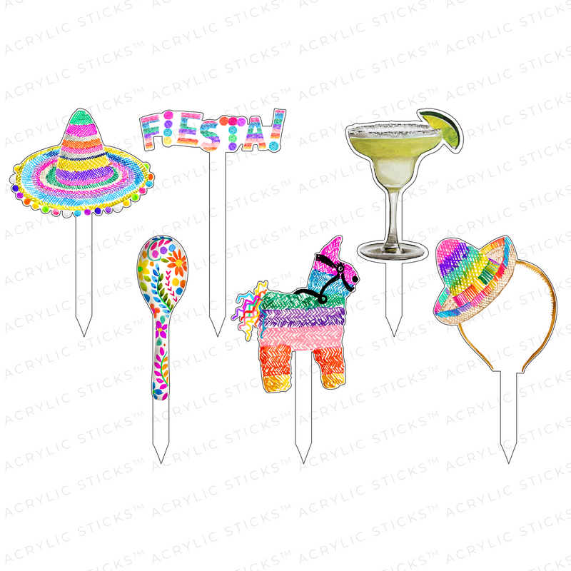 LET'S FIESTA ACRYLIC PARTY PIK STICKS COMBO
