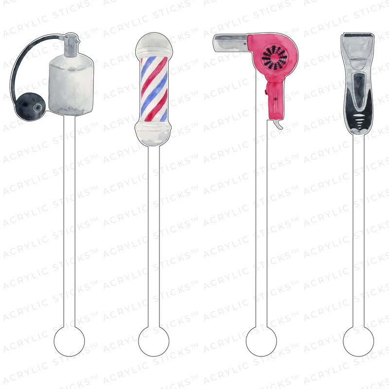 A SHAVE & A CUT ACRYLIC STIR STICKS COMBO
