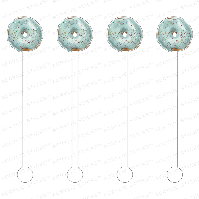 ALMOND GLAZED DONUT ACRYLIC STIR STICKS