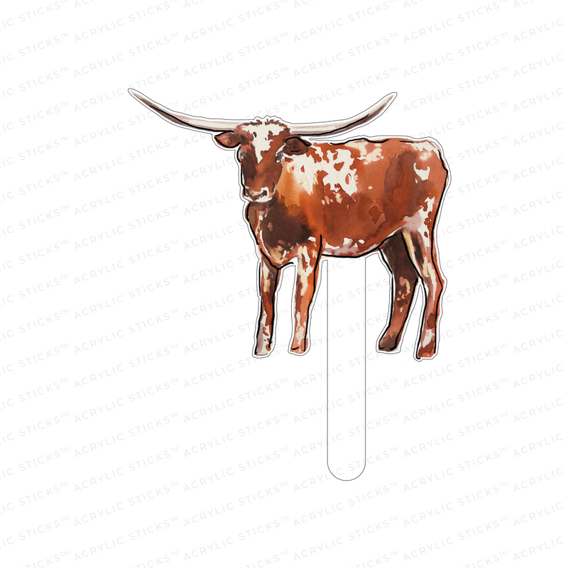 LONGHORN ACRYLIC CAKE TOPPER