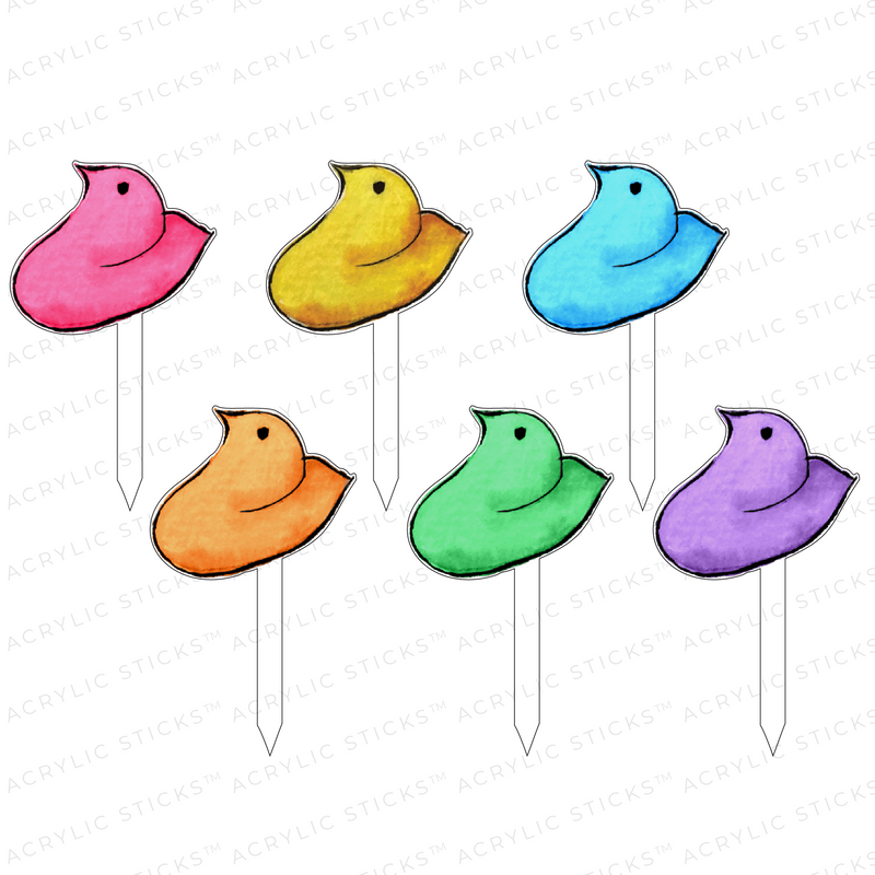 CHICK PEEPS ACRYLIC PARTY PIK STICKS COMBO