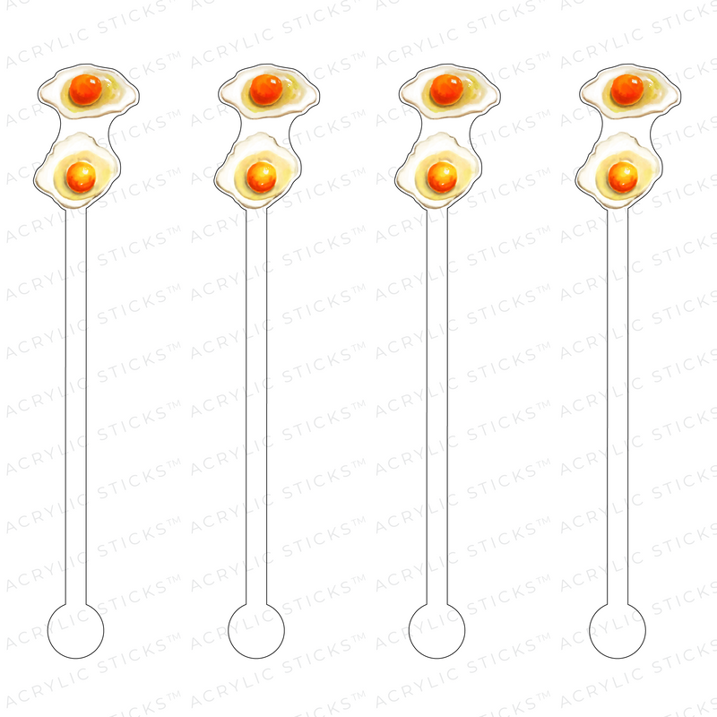 EGGS OVER EASY ACRYLIC STIR STICKS