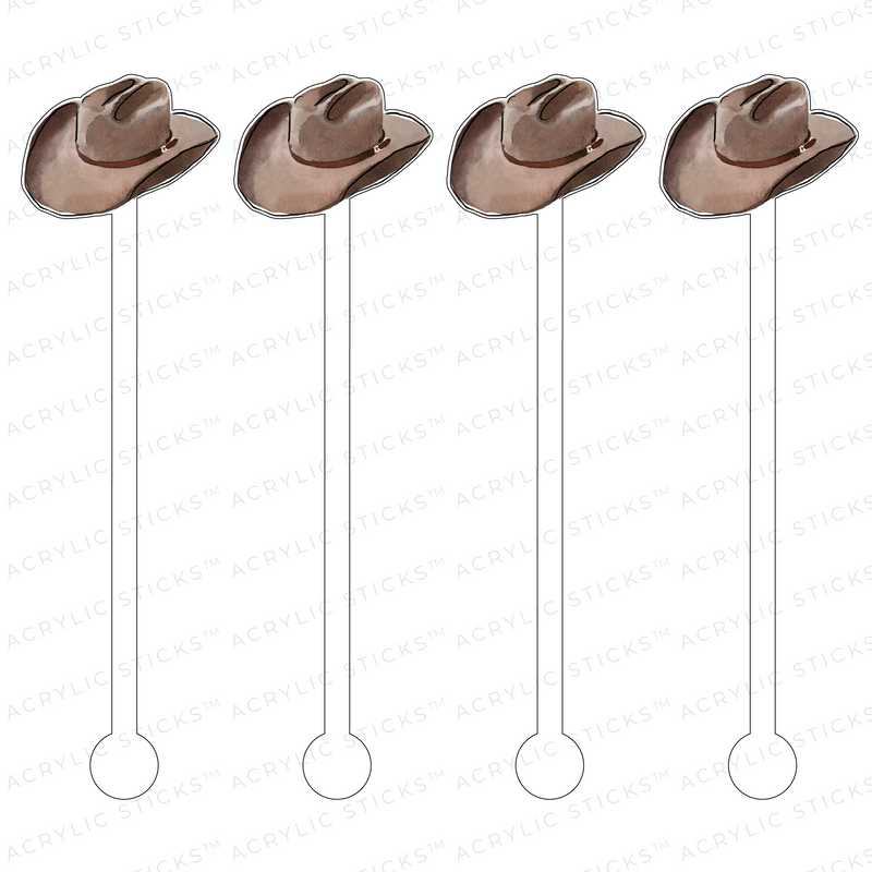 COWBOY HAT ACRYLIC STIR STICKS