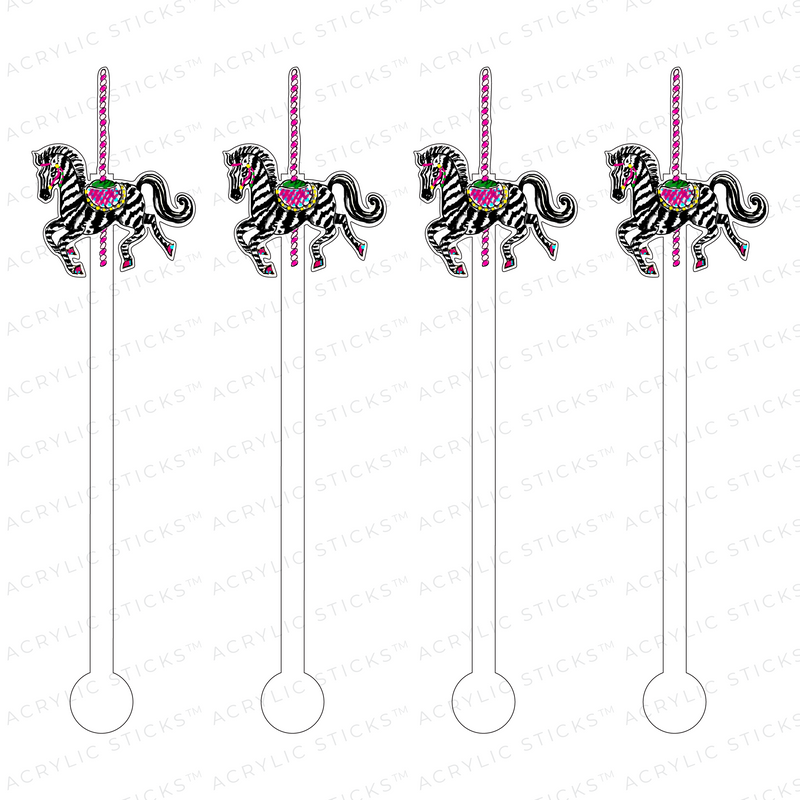 CAROUSEL ZEBRA ACRYLIC STIR STICKS