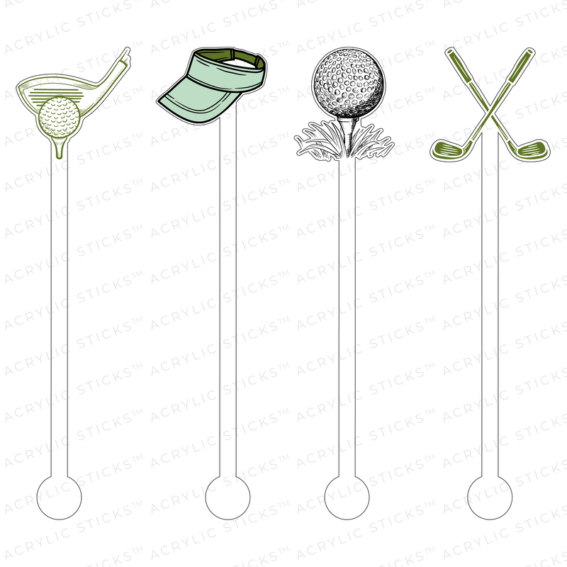GOLF DAY ACRYLIC STIR STICKS COMBO