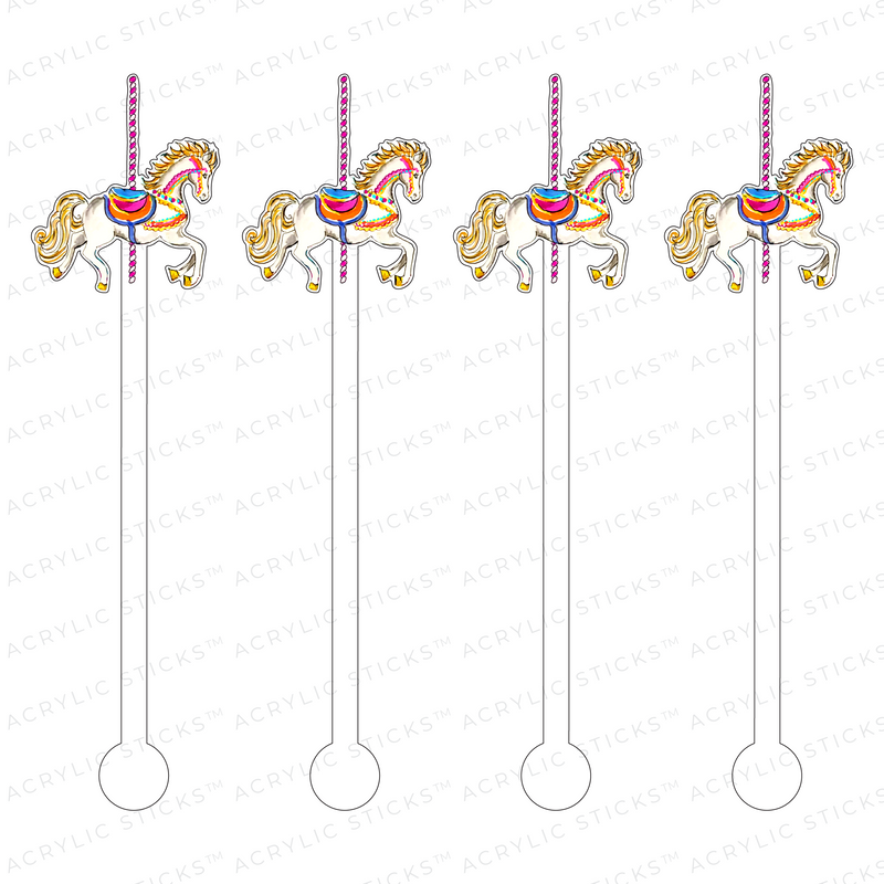 CAROUSEL HORSE ACRYLIC STIR STICKS