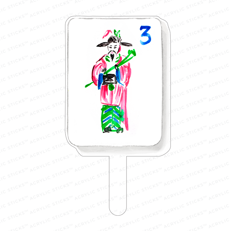 MAHJONG GEISHA TILE ACRYLIC CAKE TOPPER