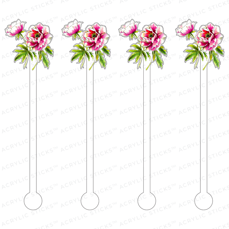 BLOOMING OMBRE ANEMONES ACRYLIC STIR STICKS