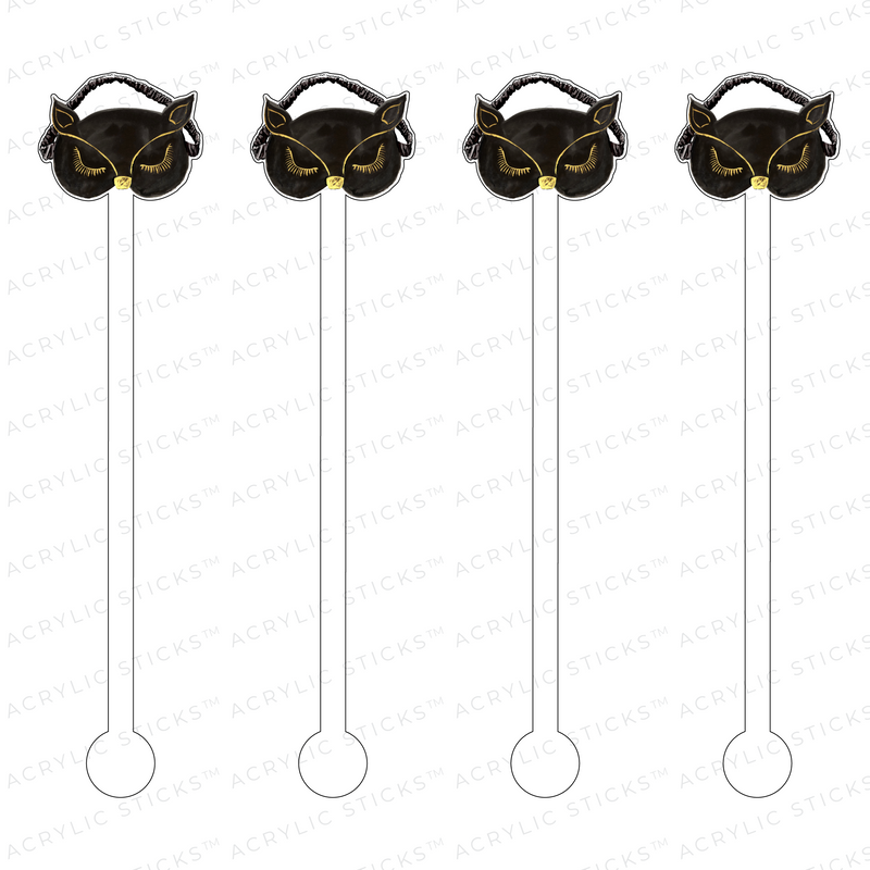CAT SLEEP MASK ACRYLIC STIR STICKS