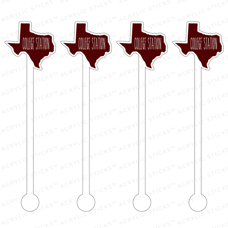 COLLEGE STATION, TX ACRYLIC STIR STICKS