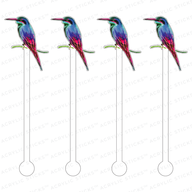 BLUE HUMMINGBIRD ACRYLIC STIR STICKS