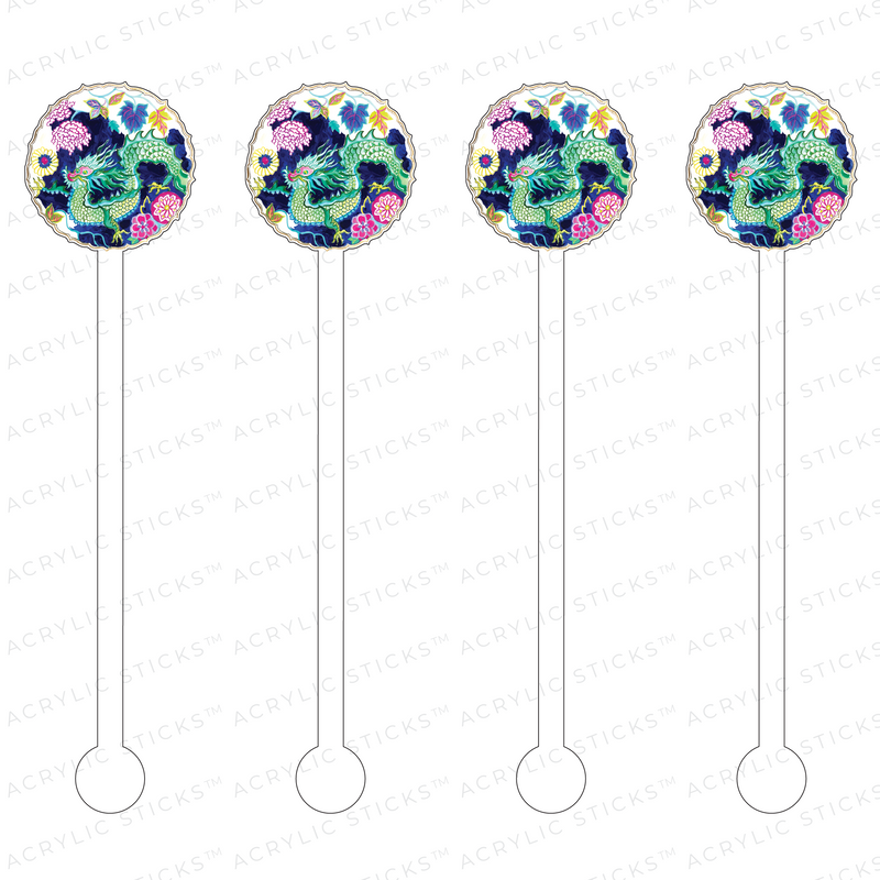 EAST ASIAN DRAGON CHARGER ACRYLIC STIR STICKS