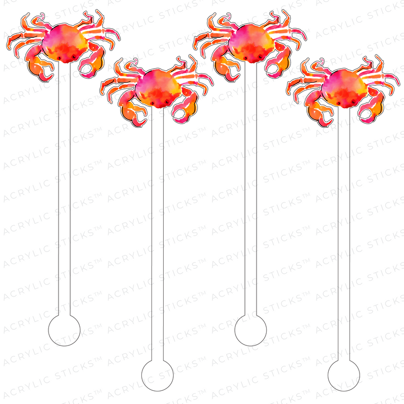 SUMMER CRAB ACRYLIC STIR STICKS
