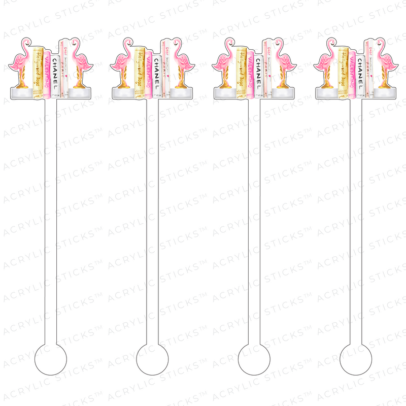 FASHION FLAMINGO BOOKS ACRYLIC STIR STICKS