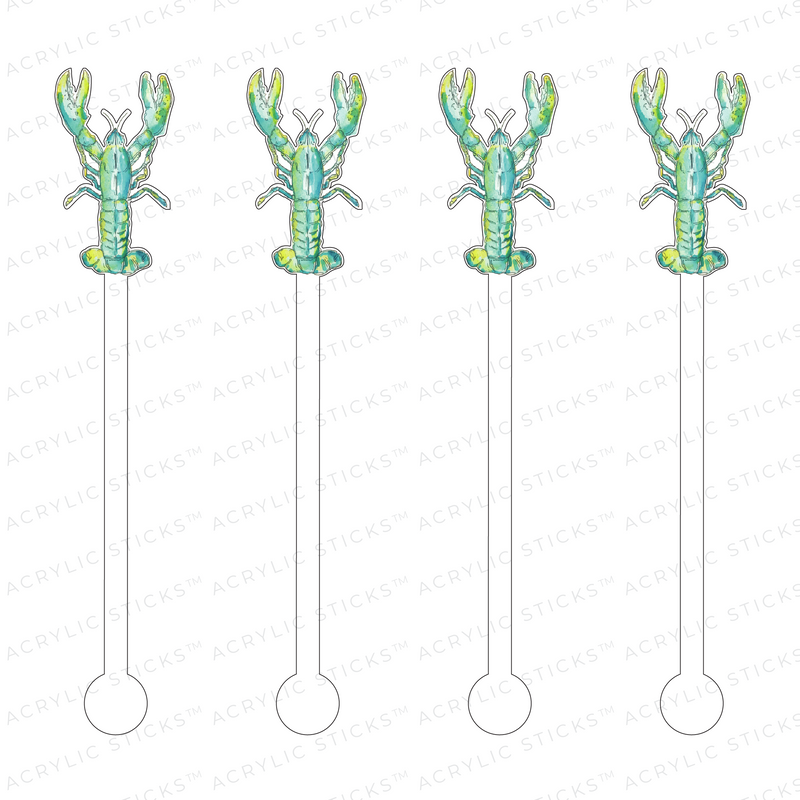 BLUE LOBSTER ACRYLIC STIR STICKS