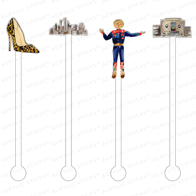 DALLAS ACRYLIC STIR STICKS COMBO