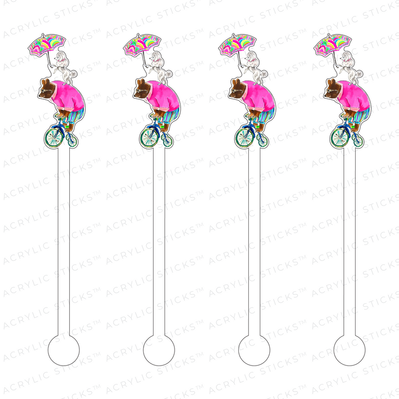 CIRCUS BEAR ACRYLIC STIR STICKS