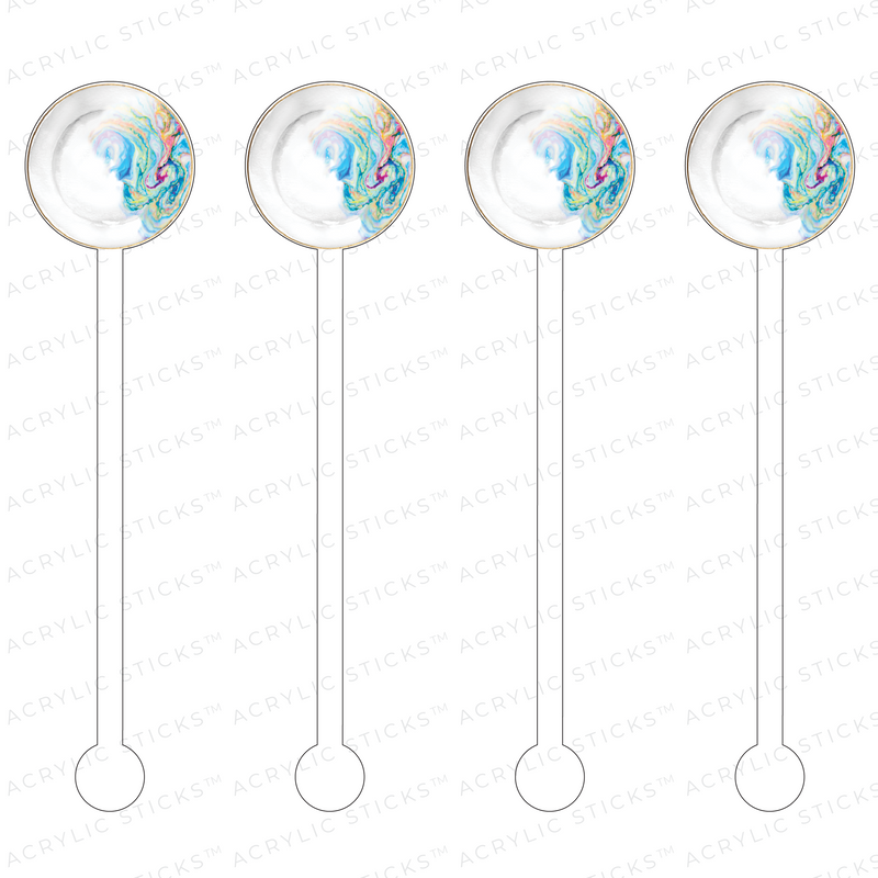 GEODE SWIRL CHARGER ACRYLIC STIR STICKS