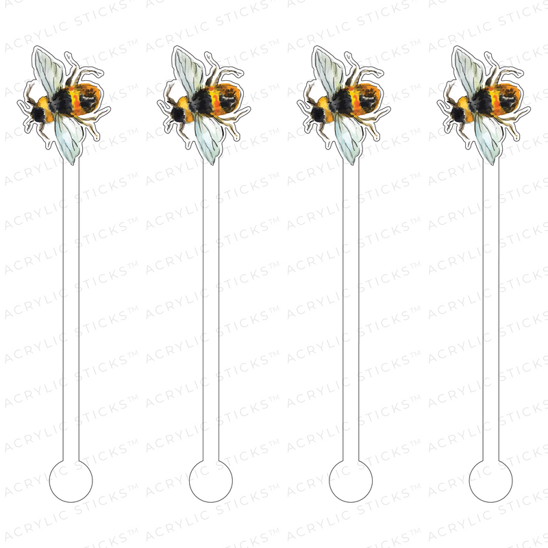 BUMBLEBEE SIDE PROFILE ACRYLIC STIR STICKS