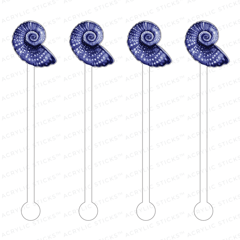 BLUE SHARK EYE SHELL ACRYLIC STIR STICKS