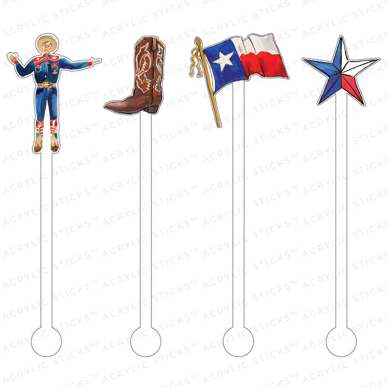 DEEP IN THE HEART OF TEXAS ACRYLIC STIR STICKS COMBO