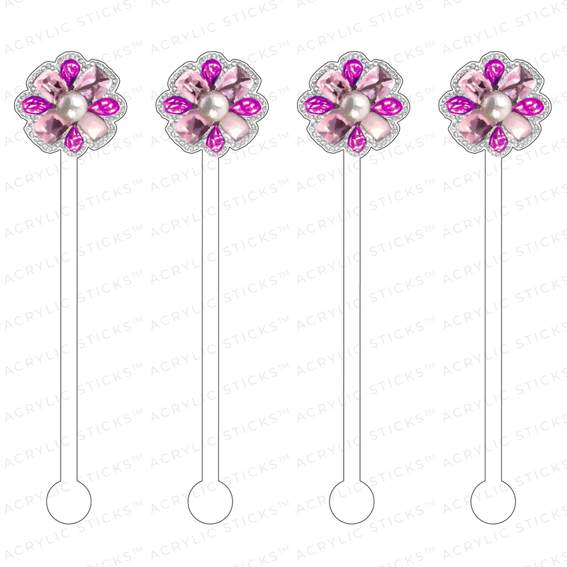 AMETHYST JEWELED BROOCH ACRYLIC STIR STICKS