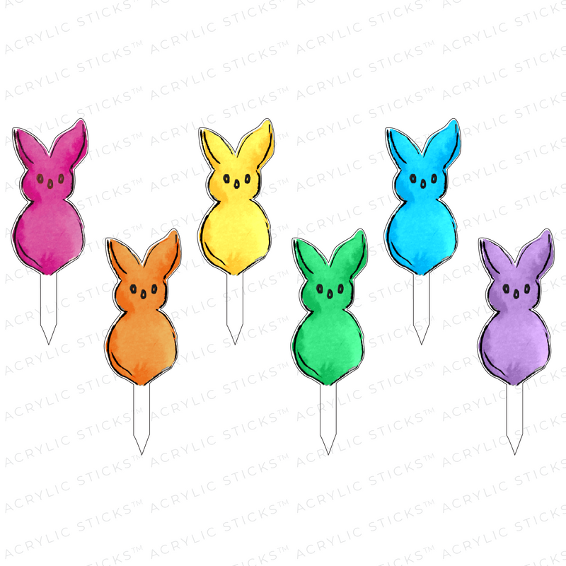 PEEP BUNNIES ACRYLIC PARTY PIK STICKS COMBO