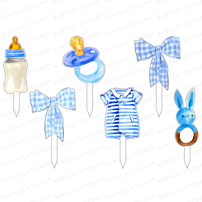 IT'S A BOY ACRYLIC PARTY PIK STICKS COMBO