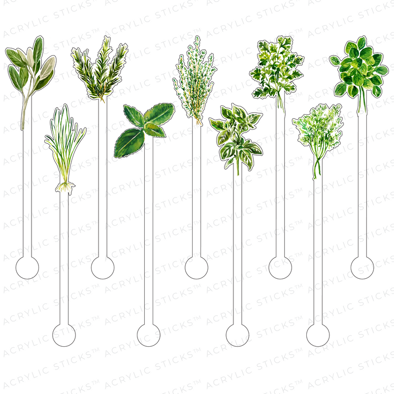 ALL THE HERBS ACRYLIC STIR STICKS JUMBO PACK COMBO