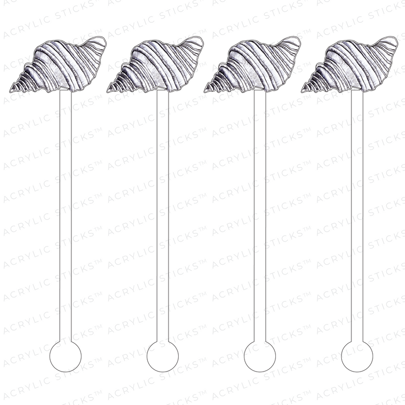 BLUE STRIPE CONCH SHELL ACRYLIC STIR STICKS
