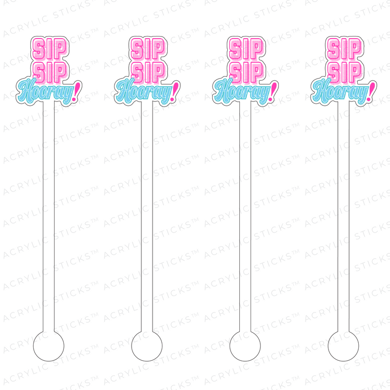 SIP SIP HOORAY! ACRYLIC STIR STICKS
