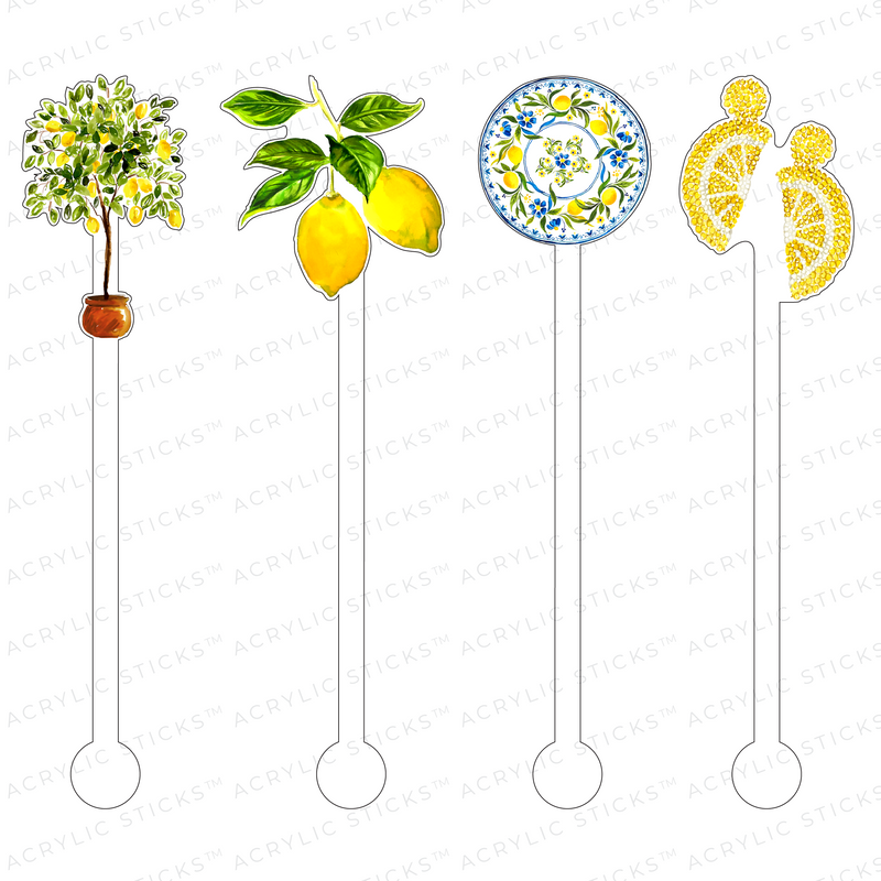 LEMON LIFE ACRYLIC STIR STICKS COMBO
