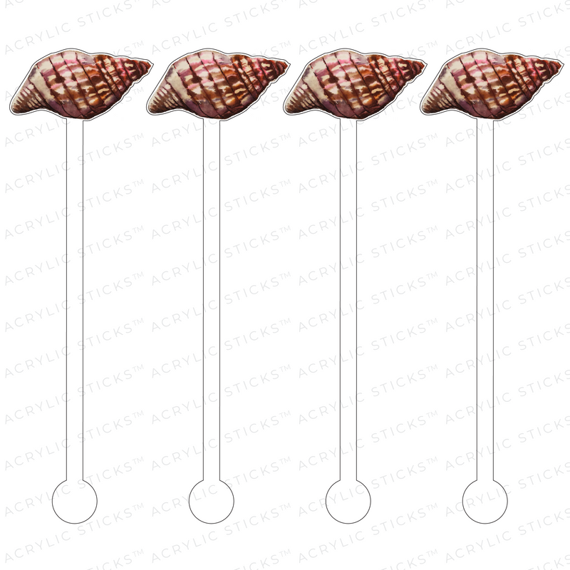 BROWN BANDED TULIP SHELL ACRYLIC STIR STICKS