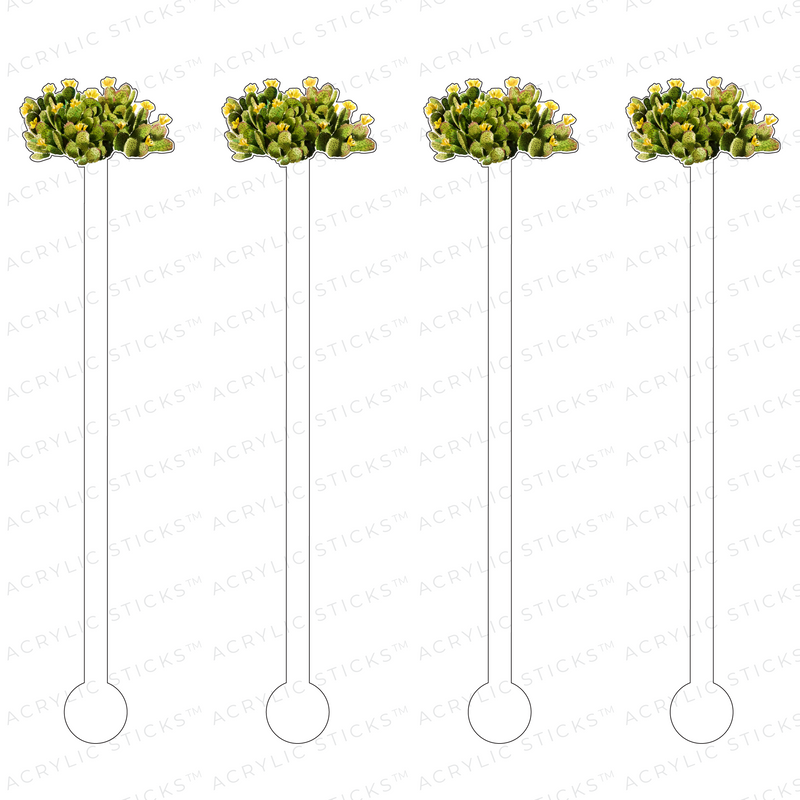 BUTTER BLOOMS PRICKLY PEAR CACTUS ACRYLIC STIR STICKS