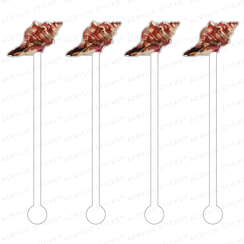BROWN CONCH SHELL ACRYLIC STIR STICKS