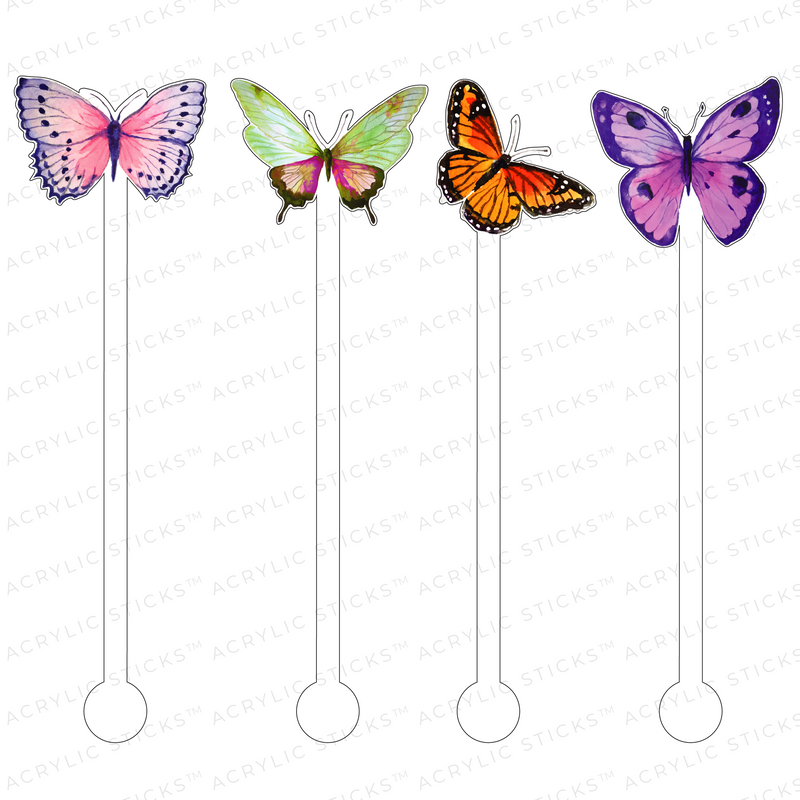 BUTTERFLIES ACRYLIC STIR STICKS COMBO