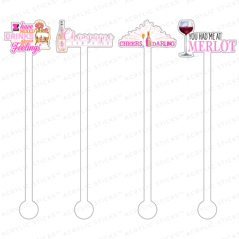 CHEERS DARLING ACRYLIC STIR STICKS COMBO