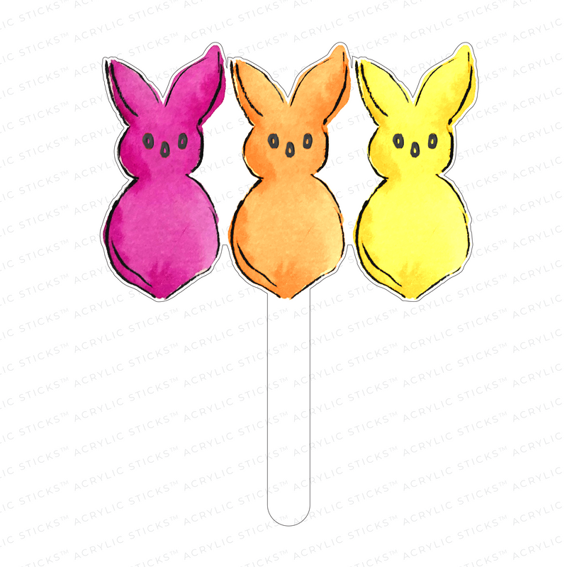 BUNNY MARSHMALLOWS ACRYLIC CAKE TOPPER