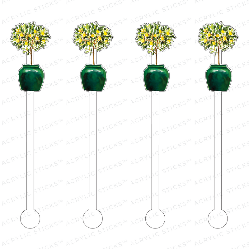 LEMON TOPIARY ACRYLIC STIR STICKS