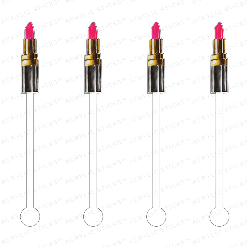 HOT PINK LIPSTICK ACRYLIC STIR STICKS