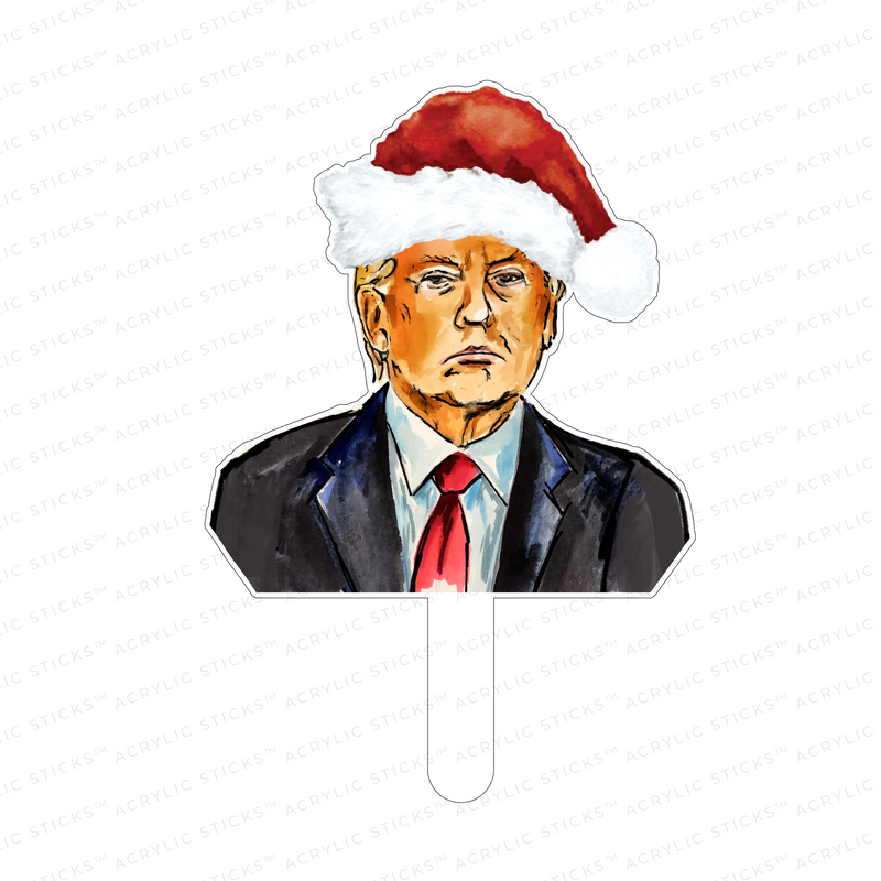 SANTA TRUMP ACRYLIC CAKE TOPPER