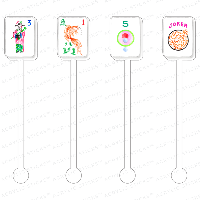 LET'S PLAY MAHJONG ACRYLIC STIR STICKS COMBO