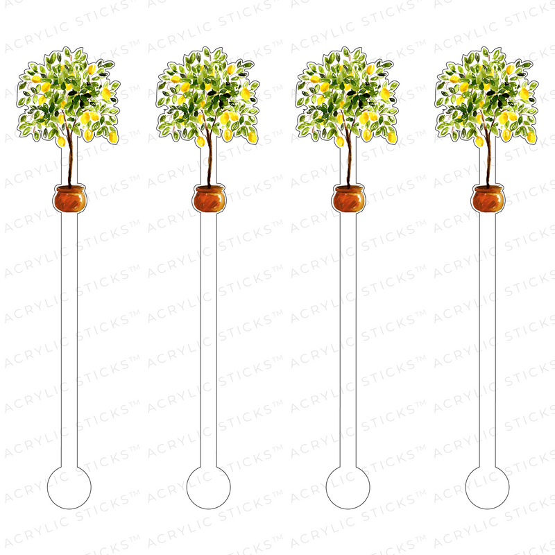 LEMON TREE TOPIARY ACRYLIC STIR STICKS
