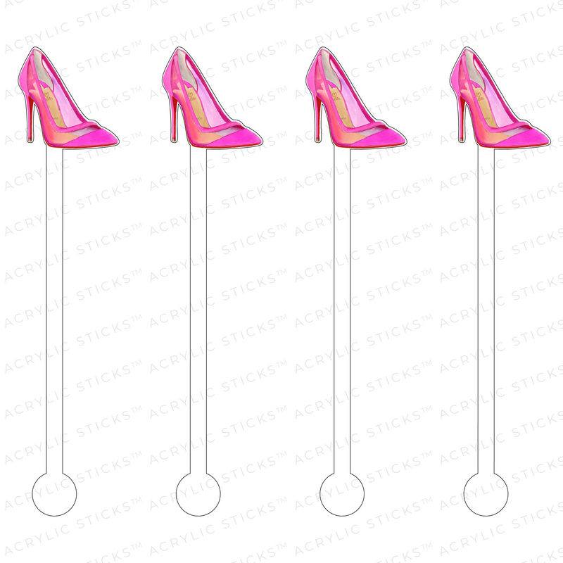 HOT PINK PUMP ACRYLIC STIR STICKS