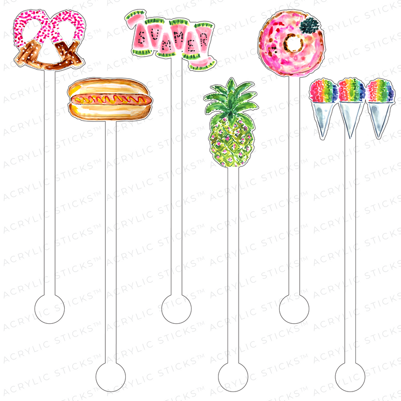 AS X EVELYN HENSON SUMMER INDULGENCE ACRYLIC STIR STICKS COMBO