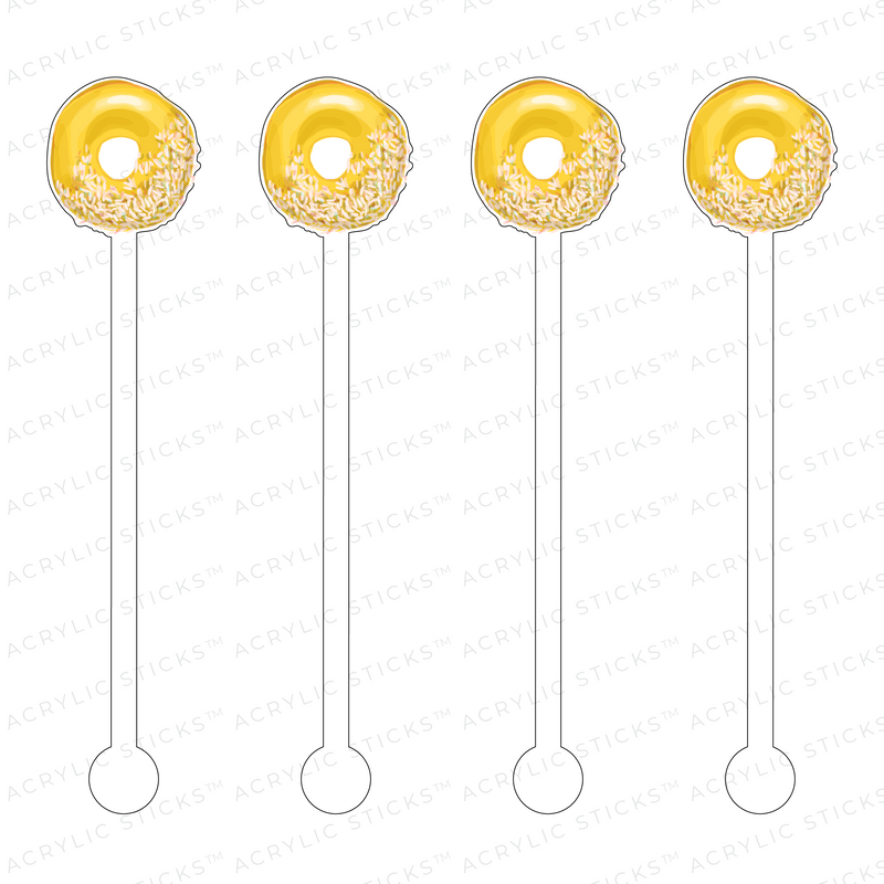 LEMON SPRINKLES DONUT ACRYLIC STIR STICKS