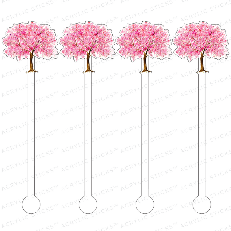 CHERRY BLOSSOM TREE ACRYLIC STIR STICKS