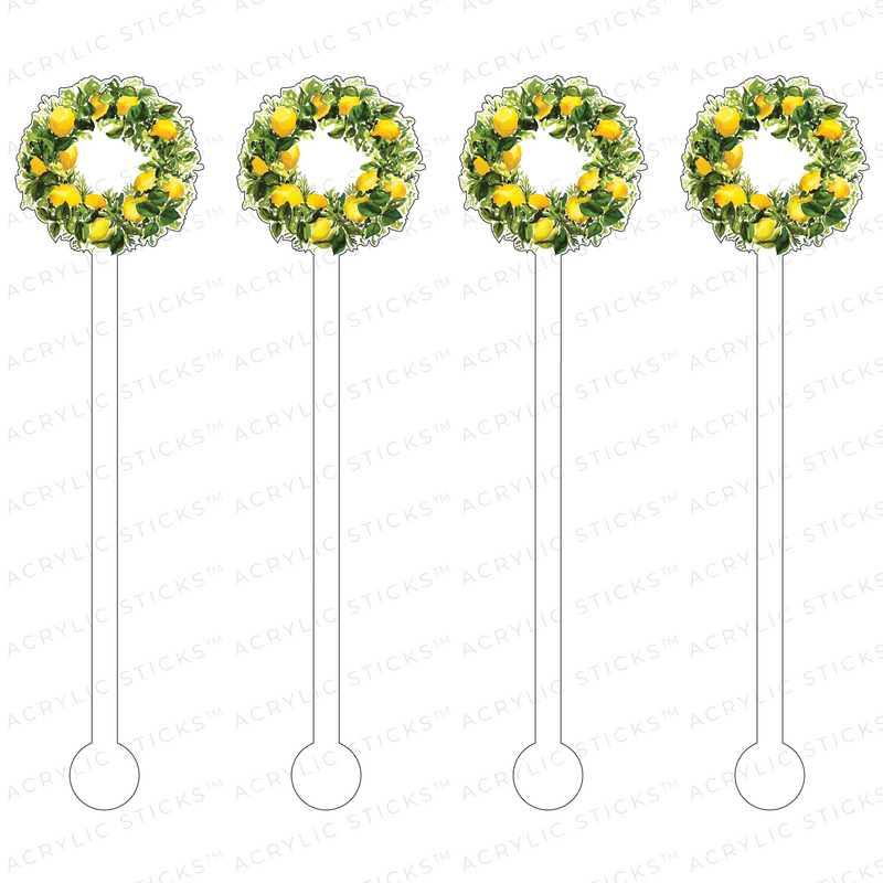 LEMON WREATH ACRYLIC STIR STICKS